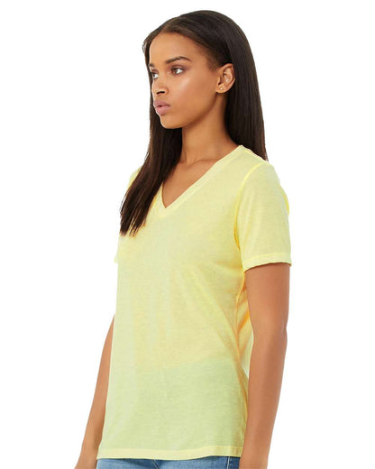 BELLA + CANVAS Women's Relaxed Triblend Short Sleeve V-Neck Tee 6415 #colormdl_Pale Yellow Triblend