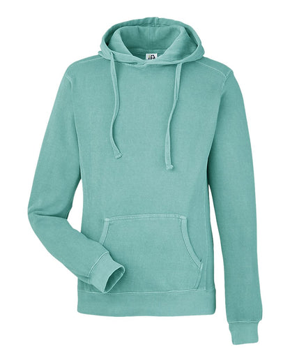J. America Unisex Pigment-Dyed Fleece Hooded Sweatshirt 8730 #color_Marine
