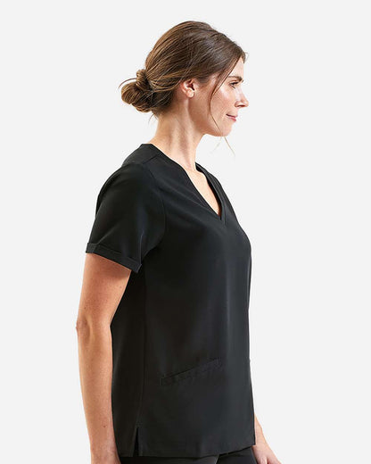 Onna Women's Invincible V-Neck Stretch Scrub Top NN310 #colormdl_Black