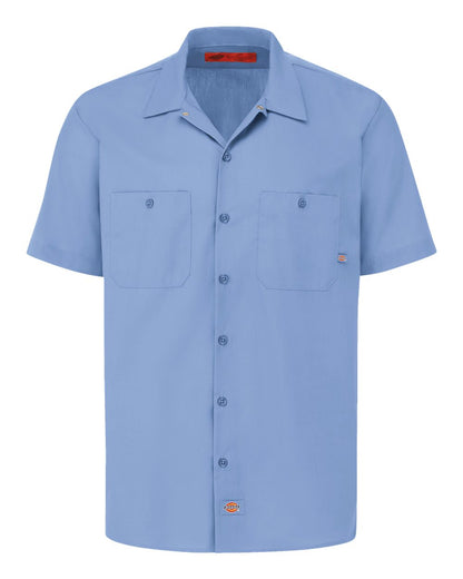 Dickies Men's Tall Industrial Short Sleeve Work Shirt S535T #color_Light Blue