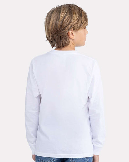 Next Level Youth Cotton Long Sleeve T-Shirt 3311 #colormdl_White