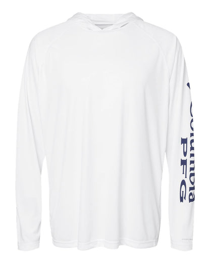 Columbia Unisex PFG Terminal Tackle™ Hooded Long Sleeve T-Shirt 212482 #color_White/ Nightshade
