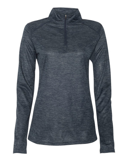 Badger Women’s Tonal Blend Quarter-Zip Pullover 4173 #color_Navy Tonal Blend