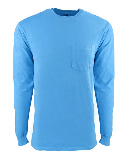 Next Level Unisex Inspired Dye Long Sleeve Pocket T-Shirt 7451 #color_Ocean