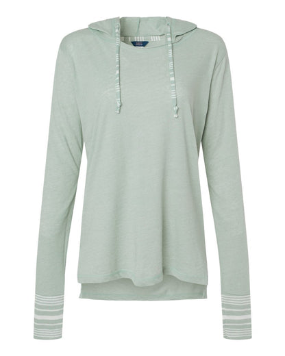 MV Sport Women's Heathered Jersey Hooded Tunic W19439 #color_Greenstone