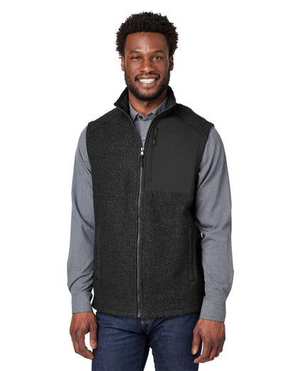 North End Men's Aura Sweater Fleece Vest NE714 #colormdl_Black/ Black