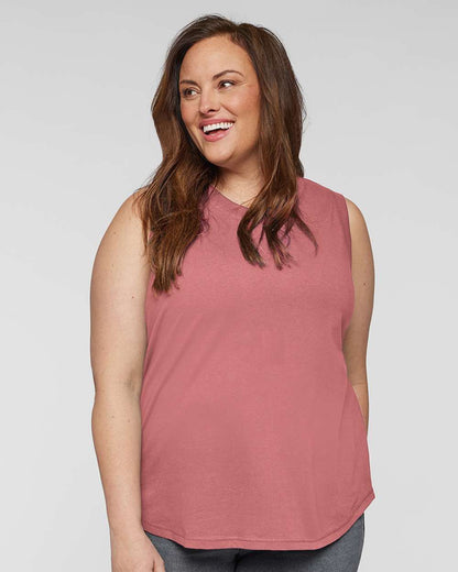 LAT Women's Curvy Relaxed Fine Jersey Tank 3892 #colormdl_Mauvelous