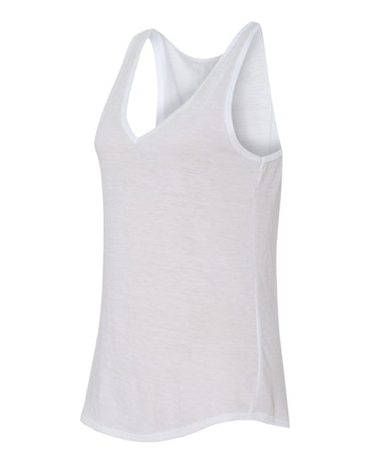 BELLA + CANVAS Women's Flowy V-Neck Tank 8805 #color_White