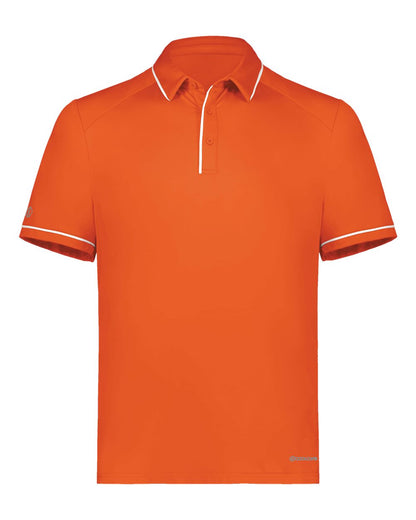 Holloway Men's CoolCore® Polo 222518 #color_Orange/ White