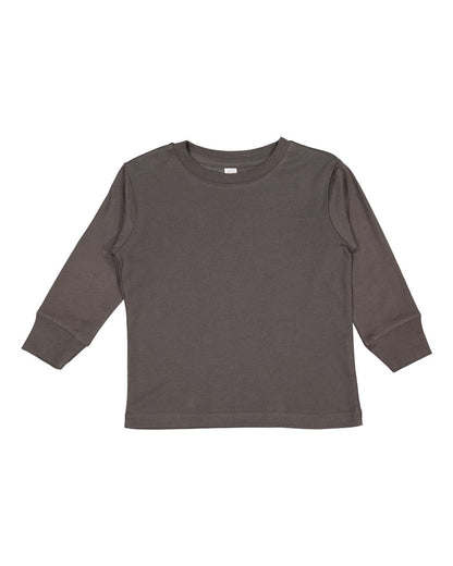 Rabbit Skins Toddler Fine Jersey Long Sleeve Tee 3302 #color_Charcoal