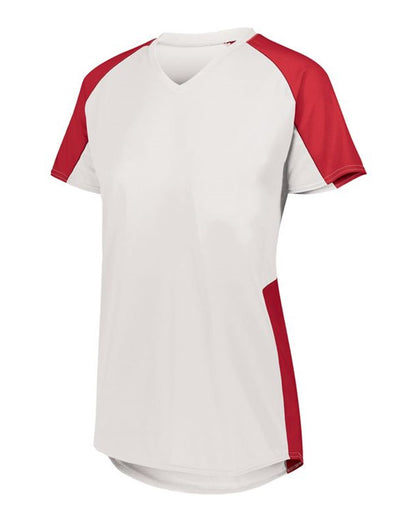 Augusta Sportswear Women's Cutter Jersey 1522 #color_White/ Red