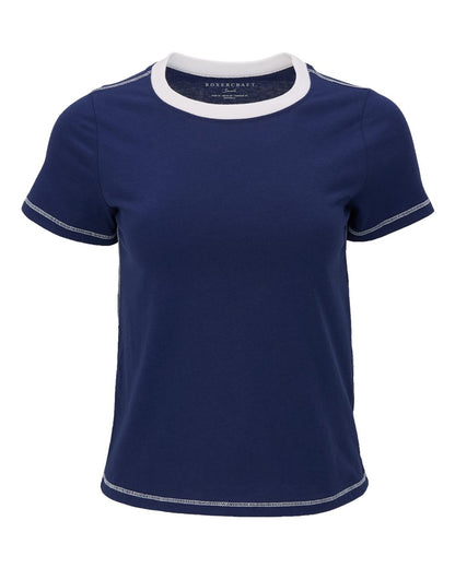 Boxercraft Women's Contrast Stitch Baby Tee BW2106 #color_Navy