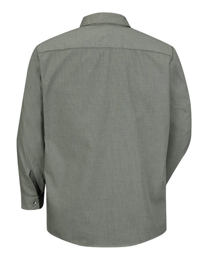 Red Kap Men's Tall Premium Long Sleeve Work Shirt SP10T #color_HK-Hunter Green/ Khaki