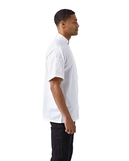 Artisan Collection by Reprime Unisex Zip-Close Short Sleeve Chef's Coat RP906 #colormdl_White