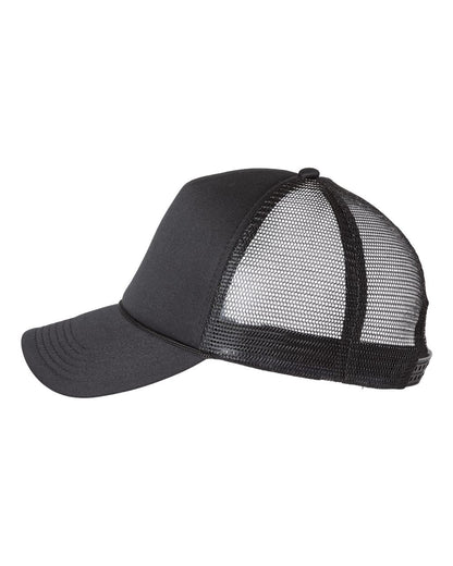 Valucap Foam Mesh-Back Trucker Cap VC700 #color_Black/ Black