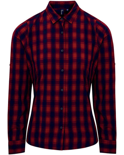 Artisan Collection by Reprime Women's Mulligan Check Cotton Dress Shirt RP350 #color_Red/ Navy