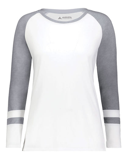 Augusta Sportswear Women's Triblend Fanatic 2.0 Long Sleeve T-Shirt 2917 #color_White/ Grey Heather