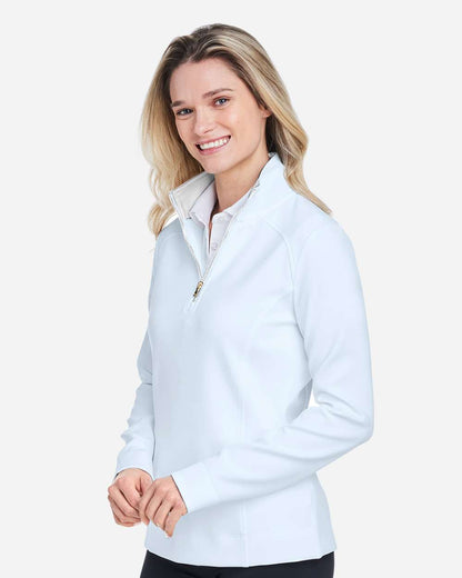 Fairway & Greene Women's Wells Tech Quarter-Zip Pullover F12250 #colormdl_Dream/ White