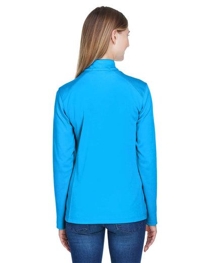 Devon & Jones Women's DRYTEC20™ Performance Quarter-Zip Pullover DG479W #colormdl_Ocean Blue/ Navy/ Ocean Blue