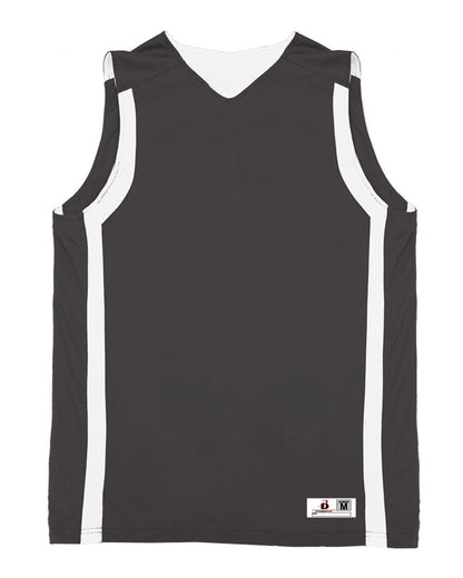 Alleson Athletic Youth B-Core B-Slam Reversible Tank Top 2551 #color_Graphite/ White