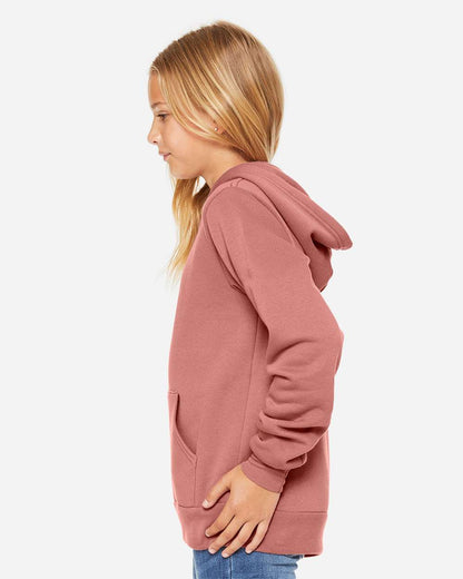 BELLA + CANVAS Youth Sponge Fleece Hoodie Sweatshirt 3719Y #colormdl_Mauve
