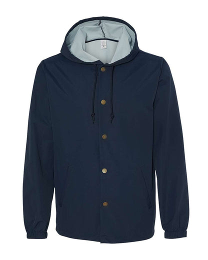 Independent Trading Co. Water-Resistant Hooded Windbreaker EXP95NB #color_Classic Navy