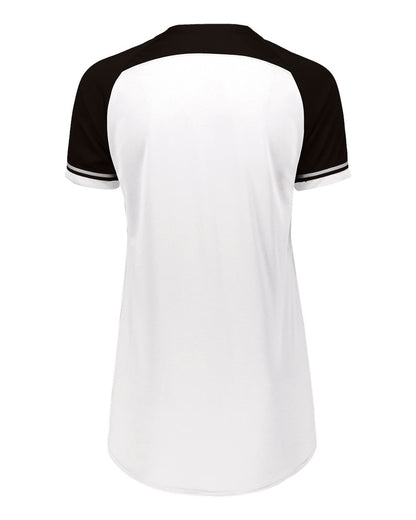 Russell Athletic Women's Classic V-Neck Jersey R01X3X #color_White/ Black/ White