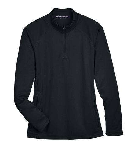 Devon & Jones Women's Stretch Tech-Shell® Compass Quarter-Zip Pullover DG440W #color_Black