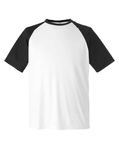 Team 365 Unisex Zone Colorblock Raglan T-Shirt TT62 #color_White/ Black Heather