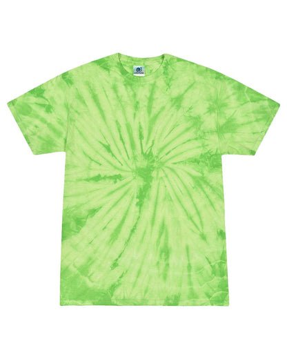 Colortone Youth Multi-Color Tie-Dyed T-Shirt 1000Y #color_Spider Lime