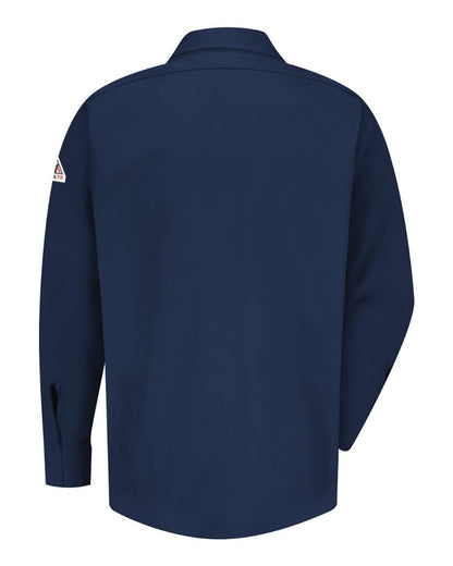 Bulwark Concealed-Gripper Pocketless Work Shirt - Tall Sizes SLS2T #color_Navy