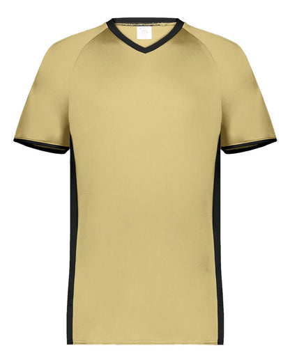 Augusta Sportswear Cutter V-Neck Jersey 6907 #color_Vegas Gold/ Black