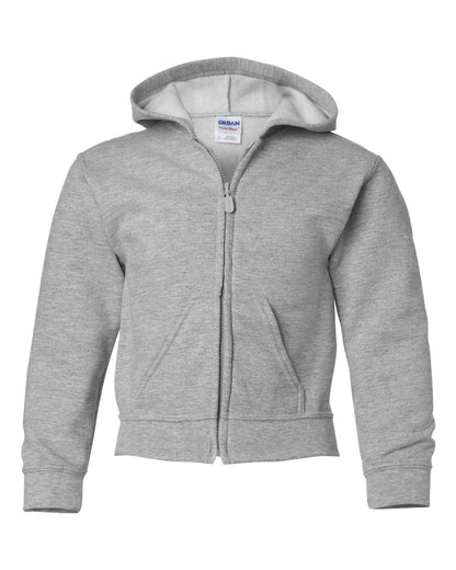 Gildan Youth Heavy Blend™ Full-Zip Hooded Sweatshirt 18600B #color_Sport Grey