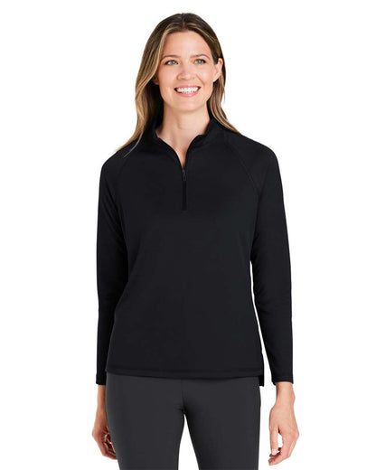 North End Women's Revive Coolcore® Quarter-Zip Pullover NE410W #colormdl_Black