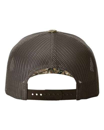 Richardson Five-Panel Printed Trucker Cap 112PFP #color_Realtree Edge/ Brown