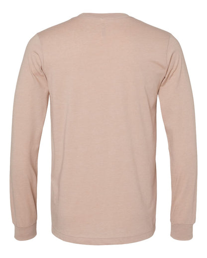 BELLA + CANVAS Heather CVC Long Sleeve Tee 3501CVC #color_Heather Pink Gravel