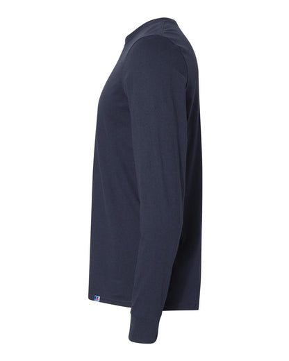 Russell Athletic Unisex Dri Power® CVC Performance Long Sleeve T-Shirt 64LTTM #color_Navy