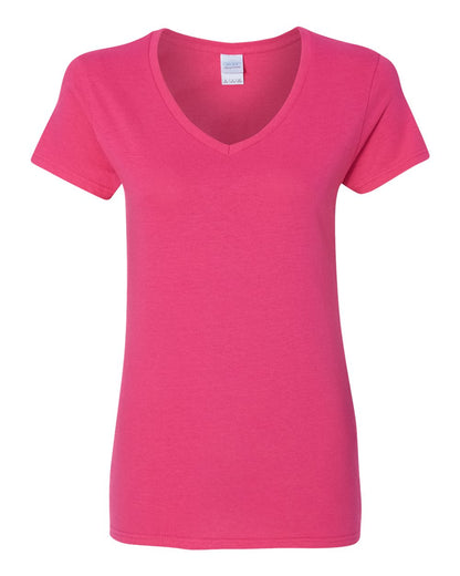 Gildan Women's Heavy Cotton™ V-Neck T-Shirt 5V00L #color_Heliconia