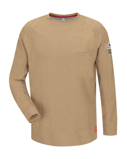 Bulwark Flame Resistant Long Sleeve Shirt - Tall Sizes QT32T #color_Khaki