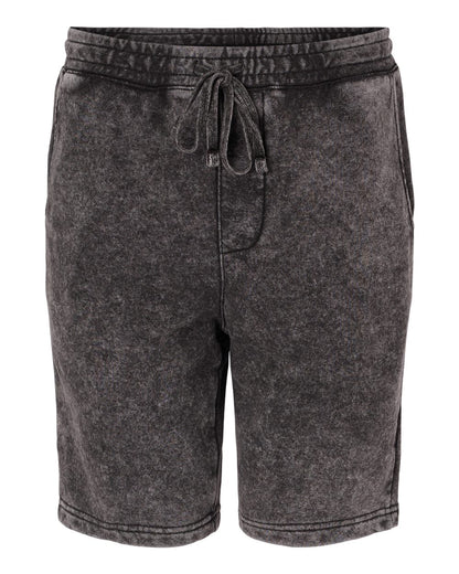 Independent Trading Co. Mineral Wash Fleece Shorts PRM50STMW #color_Black