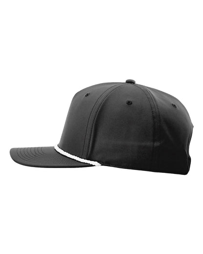 Richardson Five Panel Classic Rope Cap 258 #color_Black/ White