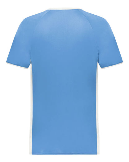 Augusta Sportswear Cutter V-Neck Jersey 6907 #color_Columbia Blue/ White