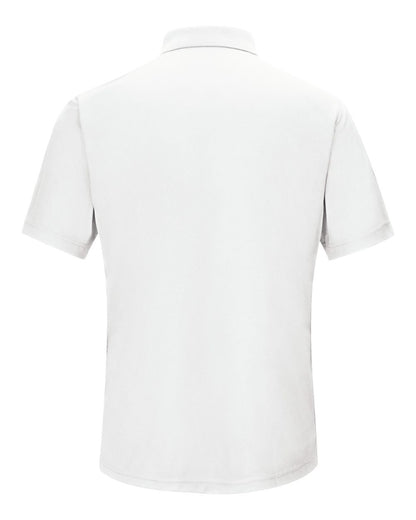 Red Kap Men's Performance Knit Gripper-Front Polo SK74 #color_White