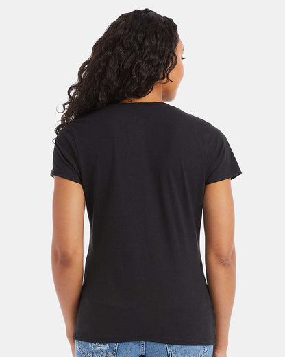 Hanes Women's Perfect-T Triblend V-Neck T-Shirt 42VT #colormdl_Black Triblend
