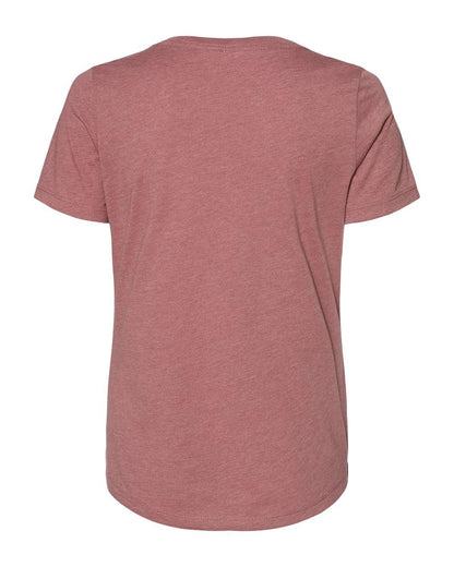 BELLA + CANVAS Women's Relaxed Heather CVC V-Neck Tee 6405CVC #color_Heather Mauve