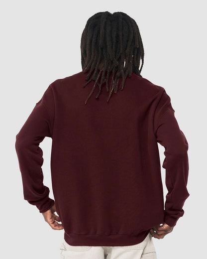 BELLA + CANVAS Unisex Sponge Fleece Drop Shoulder Crewneck Sweatshirt 3945 #colormdl_Maroon