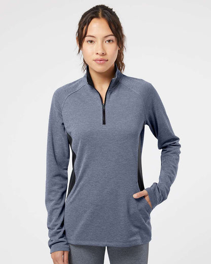 Adidas Women's Lightweight Quarter-Zip Pullover A281 #colormdl_Collegiate Navy Heather/ Carbon