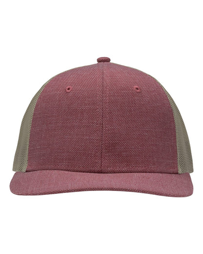 Sportsman Modern Six-Panel Trucker Fit Cap SP1650 #color_X Hatch Red/ Khaki
