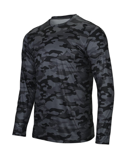 Paragon Men's Woodland Performance Long Sleeve T-Shirt 238 #color_Smoke Camo