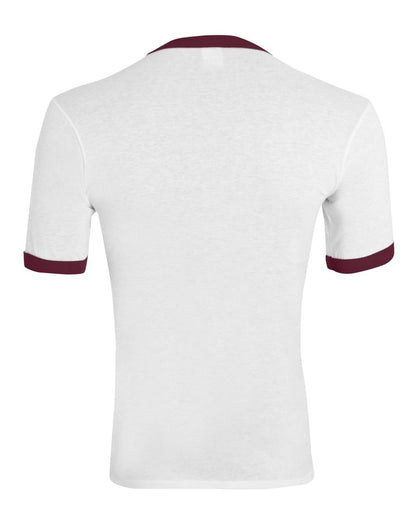 Augusta Sportswear 50/50 Ringer T-Shirt 710 #color_White/ Maroon